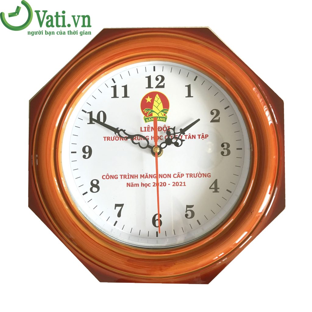 Đồng hồ treo tường in logo làm quà tặng Vati N01