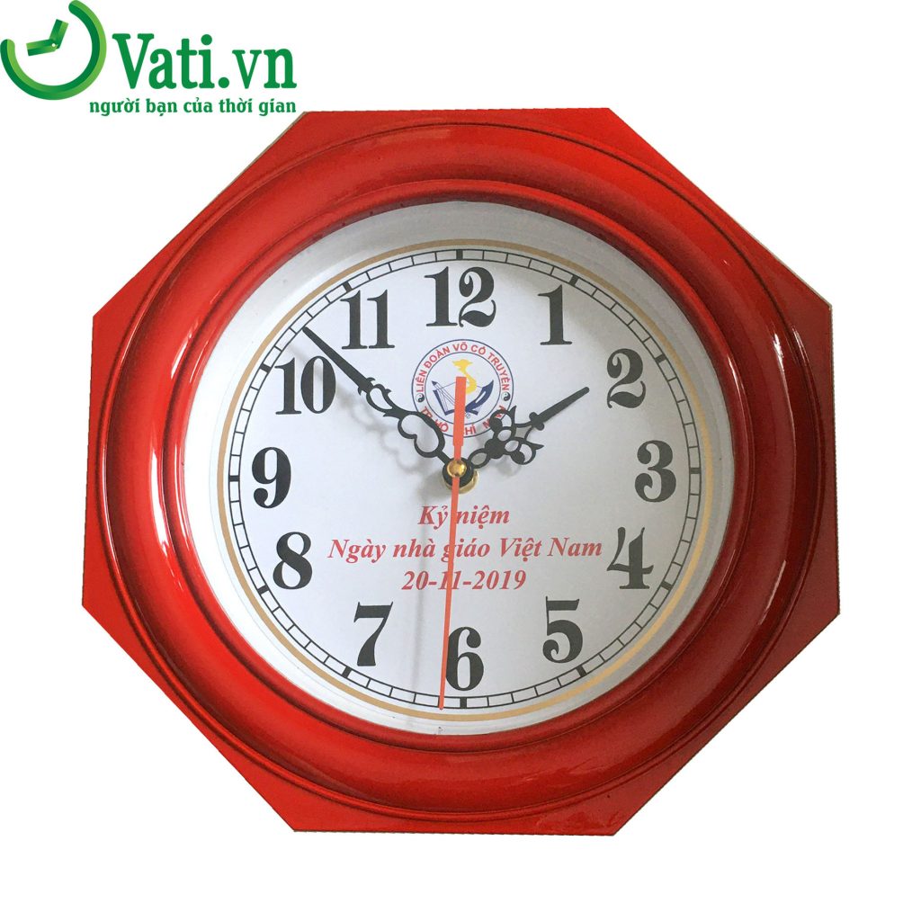Đồng hồ treo tường in logo làm quà tặng Vati N01